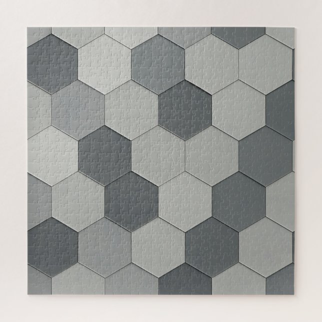 Puzzle Modern Hexagon Tile Geometric Pattern (Vertical)