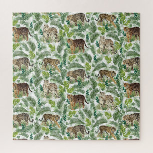 Puzzle Modern Leopards Tigers Jungle Plants