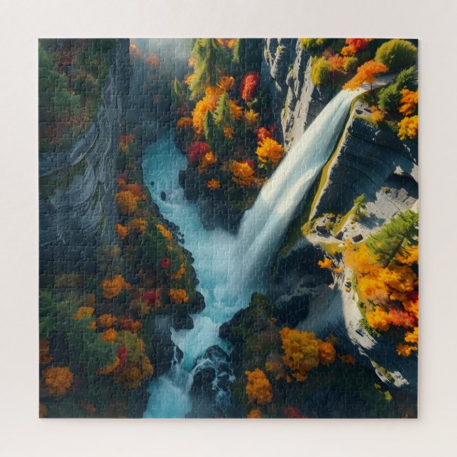 Puzzle Modern Navy & Gold Abstract Mountain Peak – Luxury (Vertical)