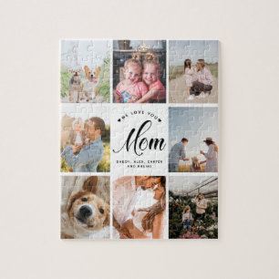 Puzzle Modern We Love You Mom Collage photo personnalisé