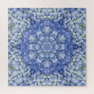 Puzzle Moderne Blue Hydrangea Floral Kaleidoscope