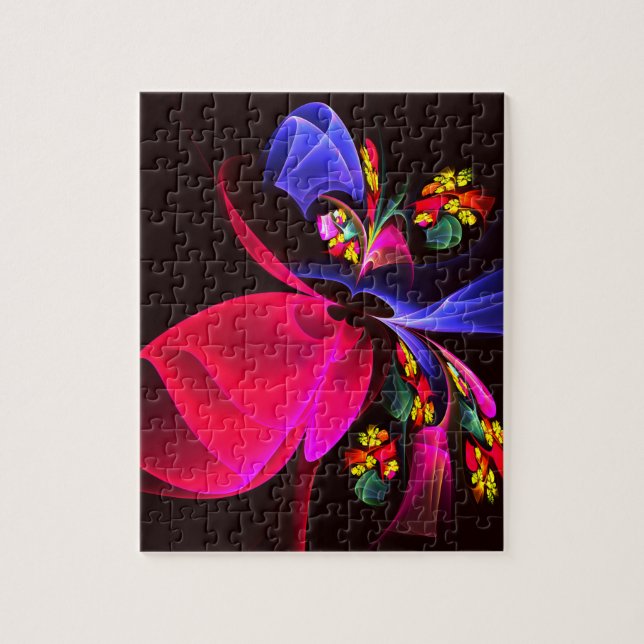 Puzzle Moderne coloré Floral Abstrait Art Motif #06 (Vertical)