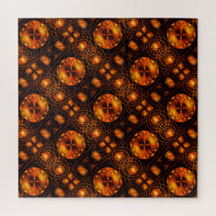 Puzzle Moderne élégante bohème dorée Motif d'art abstrait