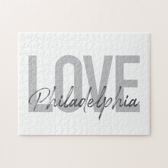 Puzzle Moderne, simple, cool, design Amour Philadelphie (Horizontal)