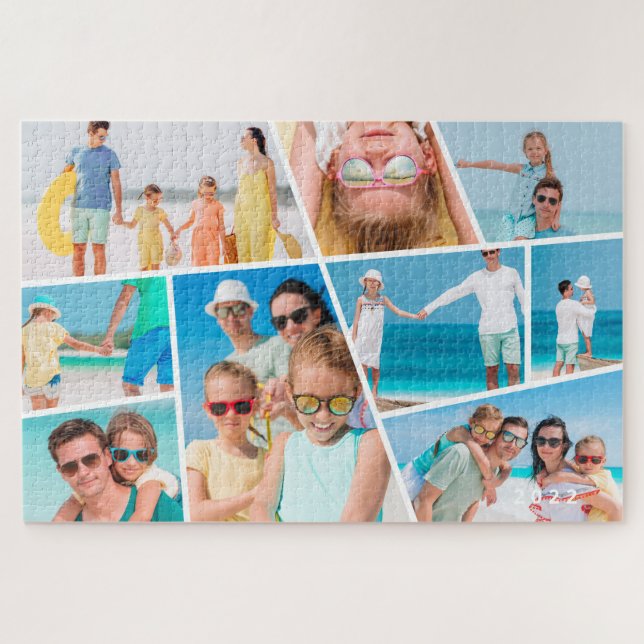Puzzle Moderne simple personnalisé 9 images Collage Photo (Horizontal)
