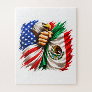 Puzzle Mois du patrimoine hispanique Drapeau USA Mexique