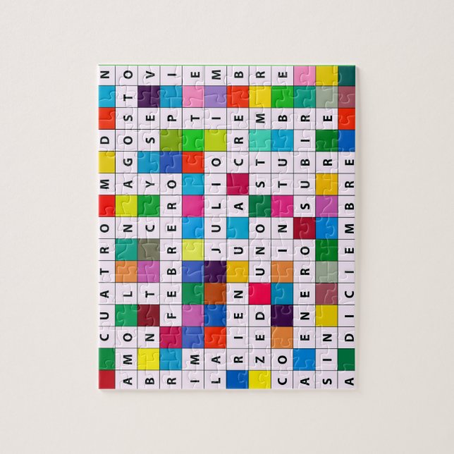 Puzzle Mois espagnols de conception (Vertical)