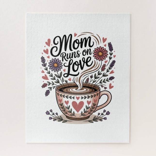 Puzzle Mom Runs On Love (Vertical)