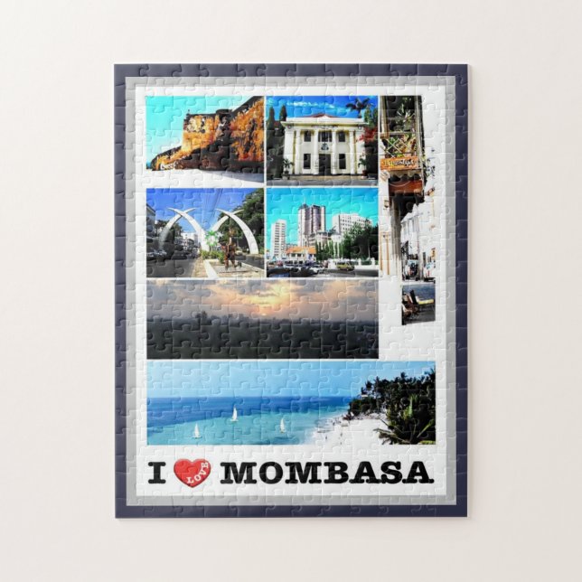 Puzzle Mombasa - Kenya - I Love - (Vertical)
