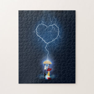 Puzzle Moment romantique "Lovestruck" sous un parapluie