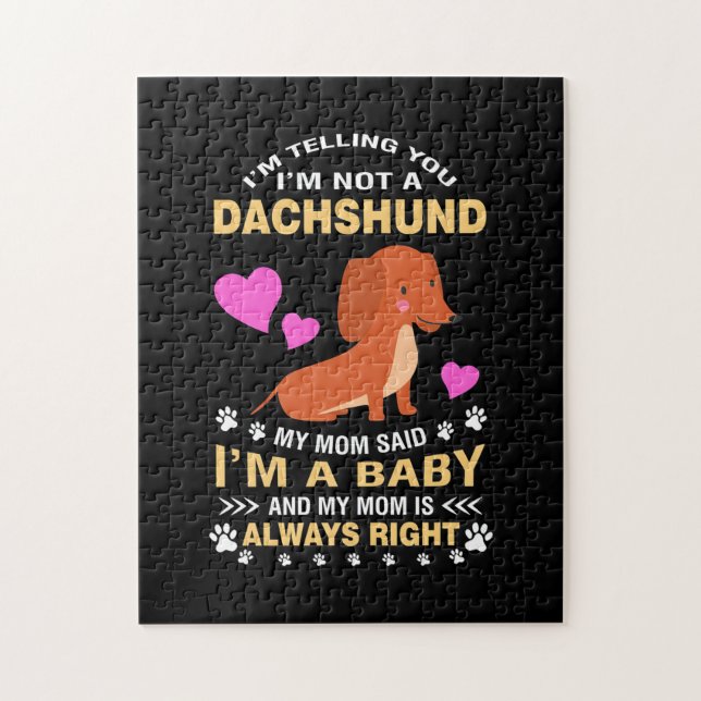 Puzzle Mon Dachshund Est Mon Bébé (Vertical)