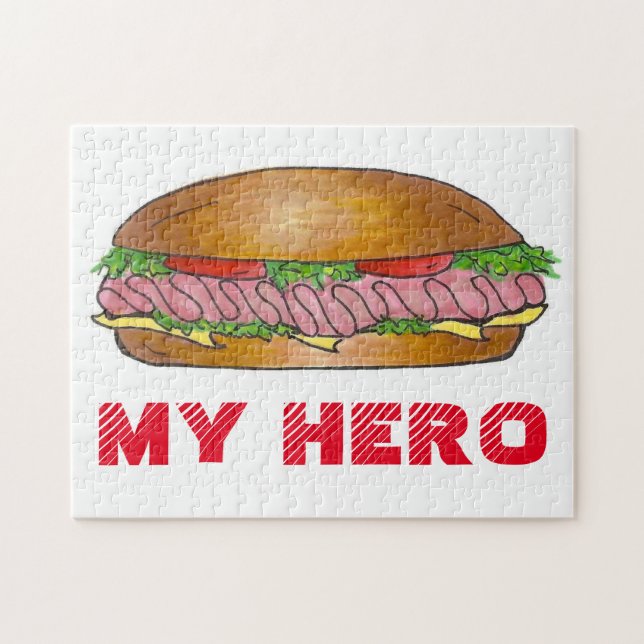 Puzzle Mon Héros Ham Cheese Hoagie Sous-marin Sandwich (Horizontal)