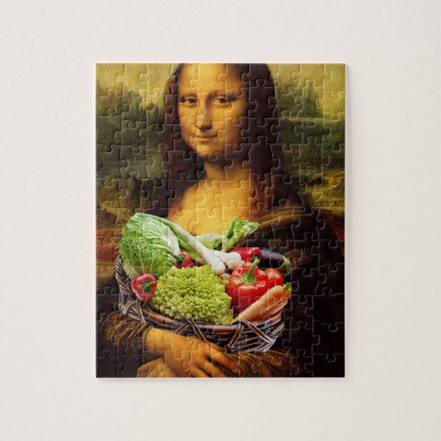 Puzzle Mona Lisa aime les légumes (Vertical)