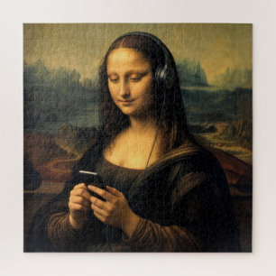 Puzzle Mona Lisa moderne avec smartphone