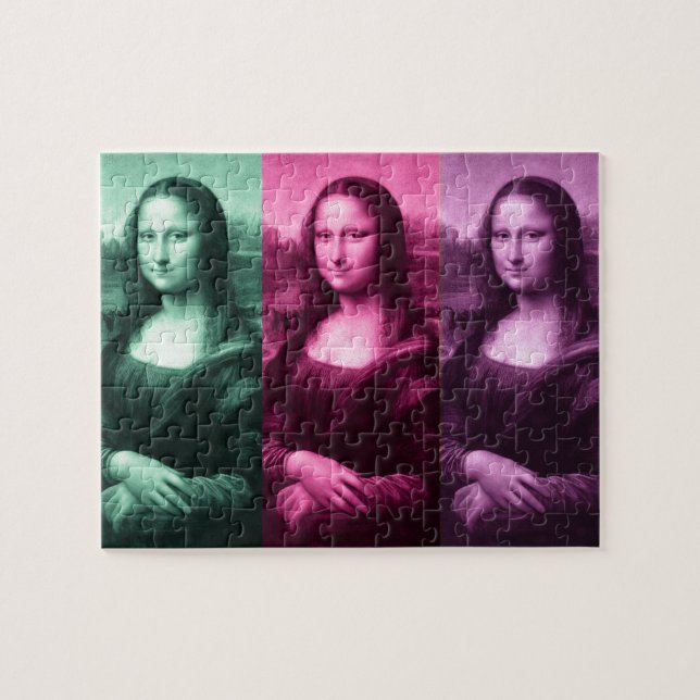 Puzzle Mona Lisa Rose vert violet (Horizontal)