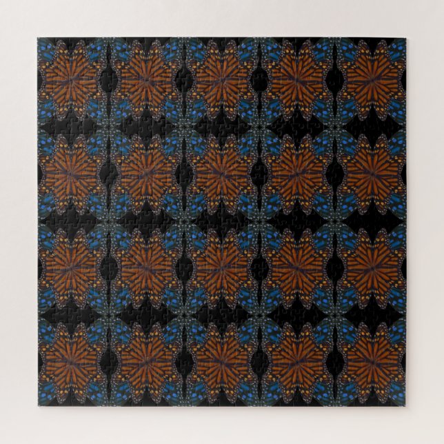 Puzzle Monarch Butterfly Wing Orange Et Motif Bleu (Vertical)
