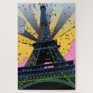 Puzzle Monde psychédélique : Tour Eiffel, Paris France A1