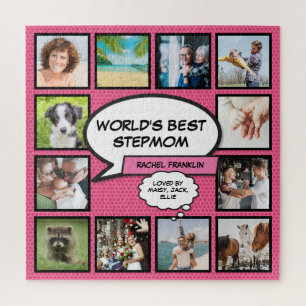 Puzzle Mondes Meilleur Stepmaman photo Collage amusant ro