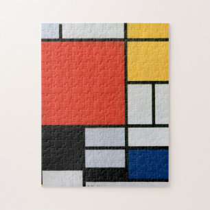 Puzzle Mondrial Composition Rouge Jaune Bleu Noir