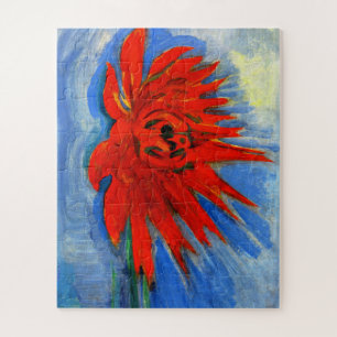 Puzzle Mondrian - Chrysanthème rouge