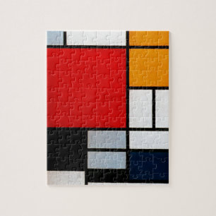 Puzzle Mondrian - Composition avec grand plan rouge