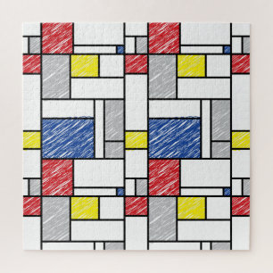 Puzzle Mondrian Gribouillages Minimaliste Art Moderne De 