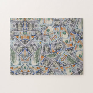 Puzzle Monétaire Avec 100 Dollars Bills