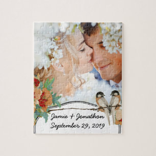 Puzzle Monnaie Inséparable vintage de fleurs de cerisier