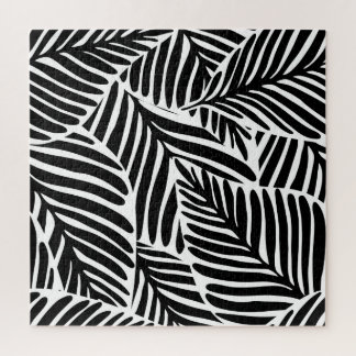 Puzzle Monochrome Jungle Motif géométrique sans couture