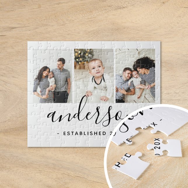 Puzzle Monogramme de famille moderne 3 Collage photo (Créateur téléchargé)