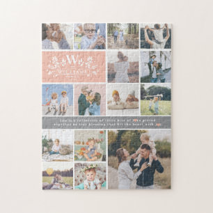 Puzzle Monogramme de nom de famille 15 Collage de photo