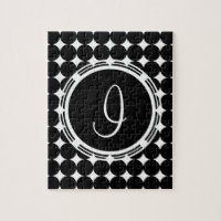 Monogramme de point Polka Noir