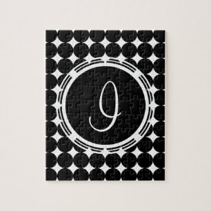Puzzle Monogramme de point Polka Noir