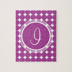 Puzzle Monogramme de point Polka violet