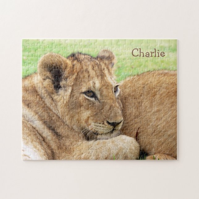 Puzzle monogramme personnalisé Baby Tiger (Horizontal)