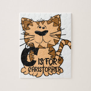 Puzzle monogramme personnalisé C est pour chats chaton ch