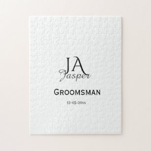 Puzzle Monogramme personnalisé témoin nom date