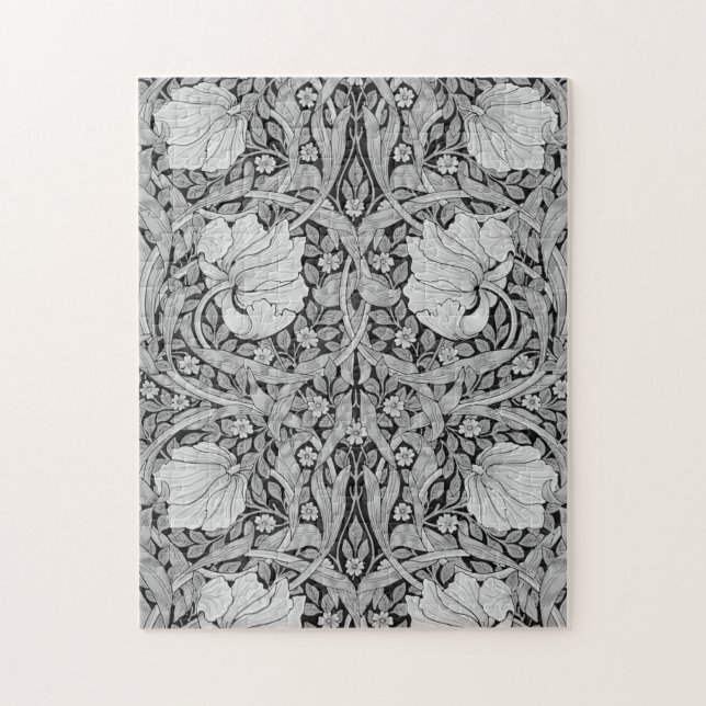 Puzzle Monotone gris Pimpernel, William Morris (Vertical)