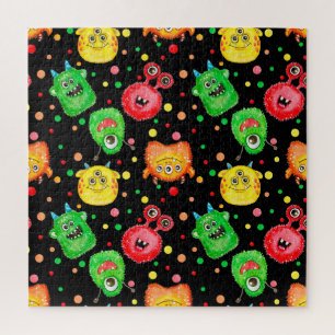 Puzzle Monstres aquarelles : Motif mignon
