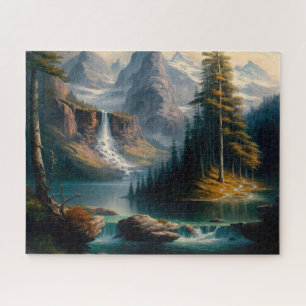 Puzzle Montagne, Cascade, Lac, Pittoresque