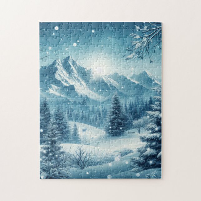 Puzzle Montagne d'hiver de neige (Vertical)