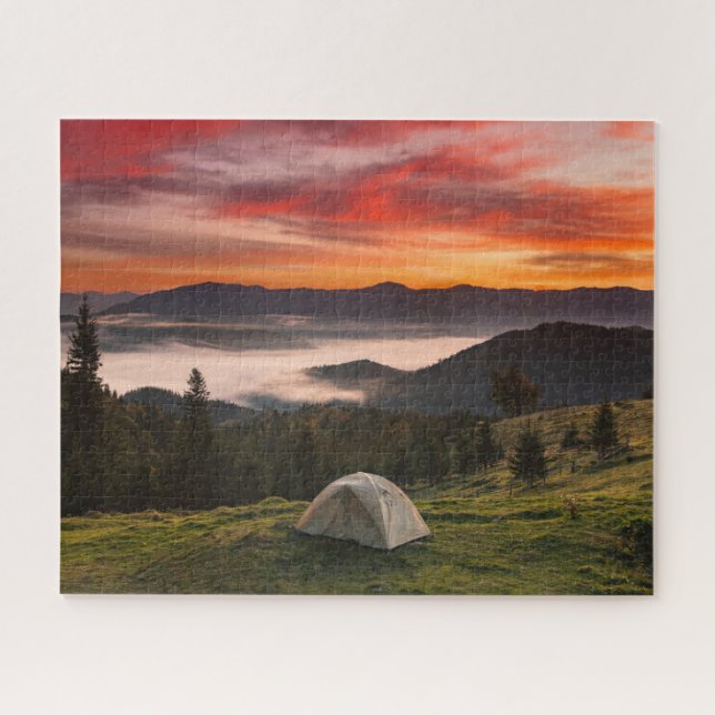 Puzzle Montagnes | Camping Foggy Sunrise (Horizontal)