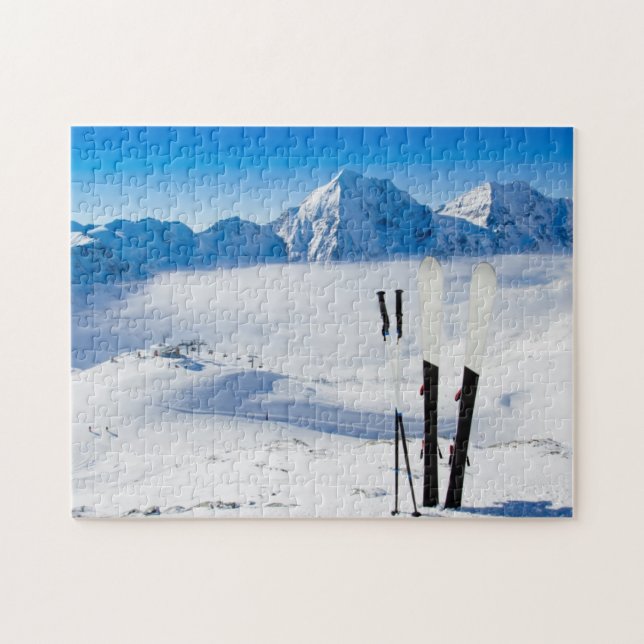 Puzzle Montagnes et équipement de ski (Horizontal)