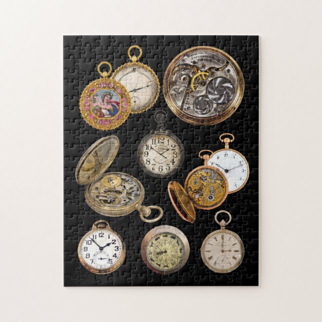 Puzzle Montres de poche Temps Steampunk Objets Collage (Vertical)