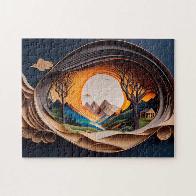 Puzzle Monts visuels 3D Art Autostéréoscopie Papier Art (Horizontal)