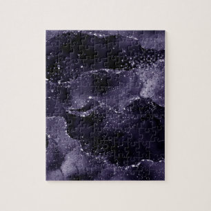Puzzle Moody Agate   Midnight Indigo Deep Purple Glam