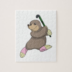 Puzzle Moon au hockey avec chauve-souris de hockey