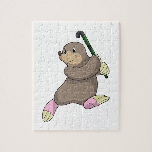 Puzzle Moon au hockey avec chauve-souris de hockey (Vertical)