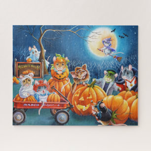 Puzzle Morceau d'Halloween en Citrouille Patch aquarelle 