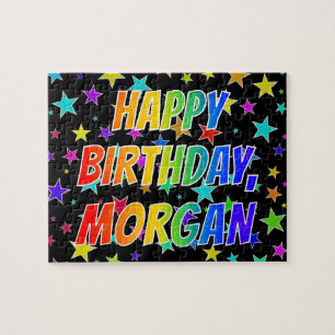 Puzzle "MORGAN" Prénom, Amusant "HEUREUX ANNIVERSAIRE"